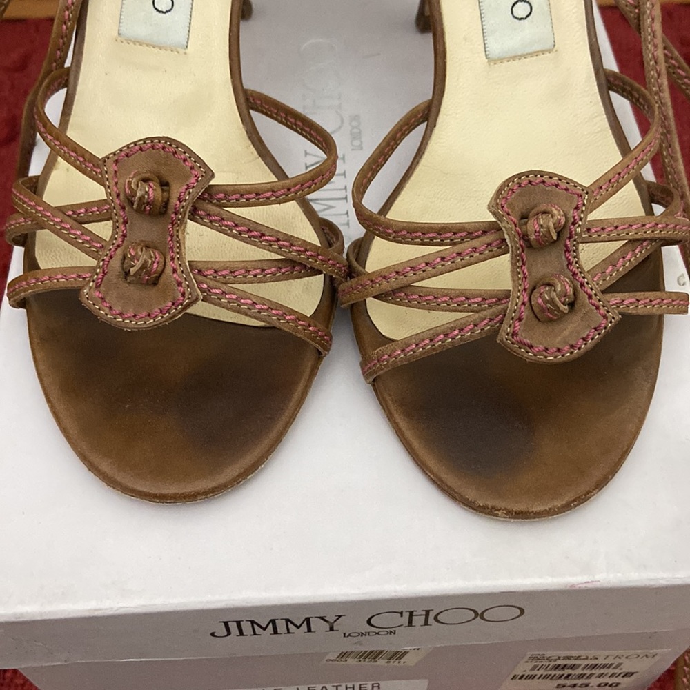 Jimmy Choo Boyce Strappy Sandals Heels Size 37 - Picture 2 of 16